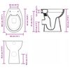 vidaXL Rimless Toilet 7 cm Extra Height Soft Close Ceramic White