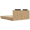 vidaXL Bed Frame with Headboard with Storage Artisan Oak 180 x 200 cm