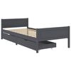 vidaXL Bed Frame without Mattress Dark Grey Solid Wood Pine 100x200 cm (322125+321990)