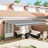 vidaXL Awning White 4.5 x 3.5 m Metal