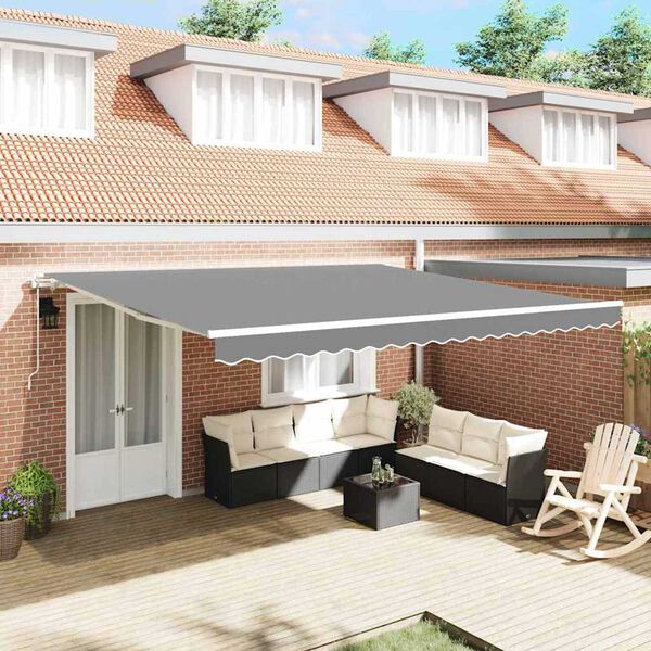 vidaXL Awning White 4.5 x 3.5 m Metal