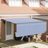 vidaXL Retractable Awning Manual Blue and White 400 x 300 cm