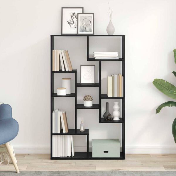 vidaXL Book Cabinet Black Oak 72 x 20 x 102.5 cm Engineered Wood