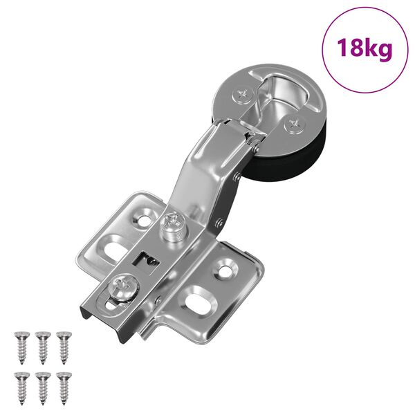 vidaXL Hinge 123 pcs Silver 35 mm Iron