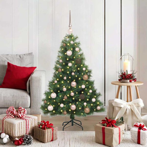 vidaXL Artificial Christmas Tree with 150 LEDs Green 120 cm PE and PVC