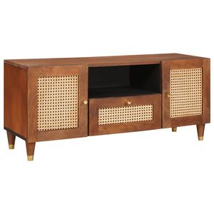 vidaXL TV Cabinet with Shelf Brown 105 x 33.5 x 46 cm Solid Mango Wood
