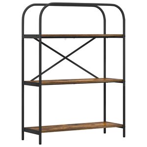 vidaXL Bookshelf 3-Tier 80 x 30 x 109 cm Engineered wood Smoked Oak