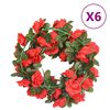vidaXL Flower Garlands 6 pcs Red 240 cm