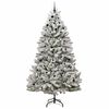 vidaXL Artificial Christmas Tree Green and White 270 cm PVC and Metal