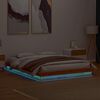 vidaXL LED Bed Frame without Mattress Wax Brown 150x200 cm King Size Solid Wood
