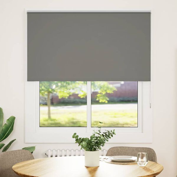 vidaXL Roller Blind Blackout Grey 130x150 cm Fabric Width 126.6 cm Polyester