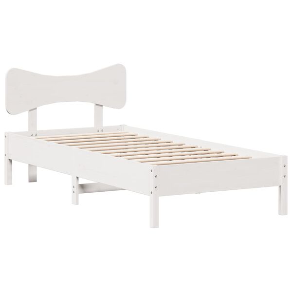 vidaXL Bed Frame without Mattress White 100x200 cm Solid Wood Pine