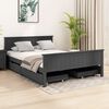 vidaXL Bed Frame without Mattress Dark Grey Solid Wood Pine 140x200 cm (322205+2x321990)