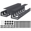 vidaXL Under Desk Cable Management Tray 2 pcs Anthracite