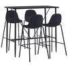 vidaXL Bar Set | Black | Polyester, MDF, Powder-Coated Steel | 5-piece