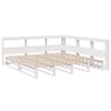 vidaXL Bookcase Bed without Mattress White 200x200cm Solid Wood Pine