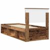 vidaXL Bed Frame with Headboard Old Wood 75 x 190 cm Solid Pine Wood