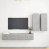 vidaXL 4 Piece TV Cabinet Set Concrete Grey Engineered Wood