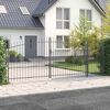 vidaXL Garden Gate with Lock Grey 175 x 400 cm Steel