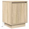 vidaXL Bedside Cabinet with LED Lights&nbsp;Sonoma Oak 38x34x50 cm