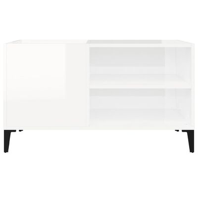 vidaXL Record Cabinet High Gloss White 84.5x38x48 cm Engineered Wood