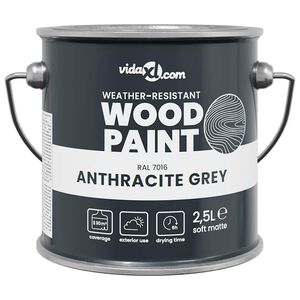 vidaXL Wood Paint Grey 16.5 x 16.5 x 16 cm Wall Print