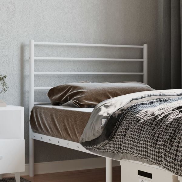 vidaXL Metal Replace Headboard White 80 cm
