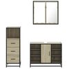 vidaXL 3 Piece Bathroom Furniture Set Sonoma Oak Engineered Wood
