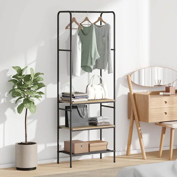 vidaXL Clothes Rack with Shelves Other Sonoma oak 60 x 30 x 171 cm
