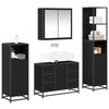 vidaXL Bathroom Furniture Set 4 pcs Black Oak Engineered Wood