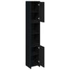 vidaXL Bathroom Cabinet Black Oak 30 x 30 x 183.5 cm Engineered Wood