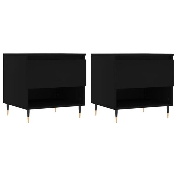 vidaXL Coffee Tables 2 pcs Black 50x46x50 cm Engineered Wood