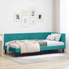 vidaXL Corner Bed Frame with Headboard Turquoise 90 cm x 200 cm Velvet
