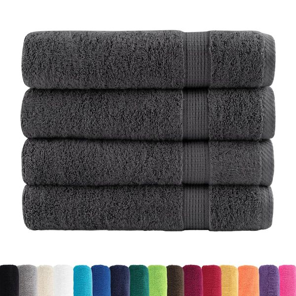 vidaXL Premium Hand Towels "SOLUND" 4 pcs Anthracite 50x100 cm 600 gsm