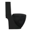 vidaXL WC Ceramic Toilet Bathroom Round Toilet Bottom Water Flow Black