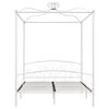 vidaXL Canopy Bed Frame without Mattress White Metal 180x200 cm Super King