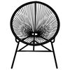 vidaXL Garden Moon Chair Poly Rattan Black