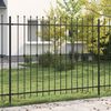 vidaXL Spike Fence Black 200 x 200 cm Powder-Coated Steel