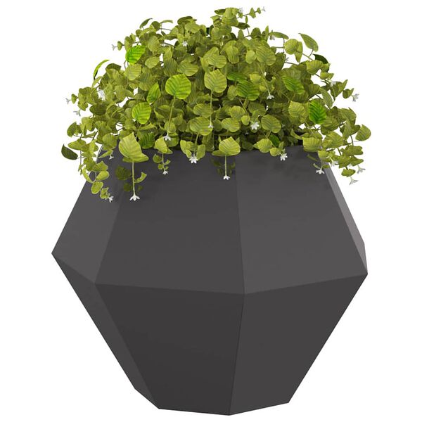 vidaXL Planter 2 pcs Black 75 x 75 x 60 cm Steel