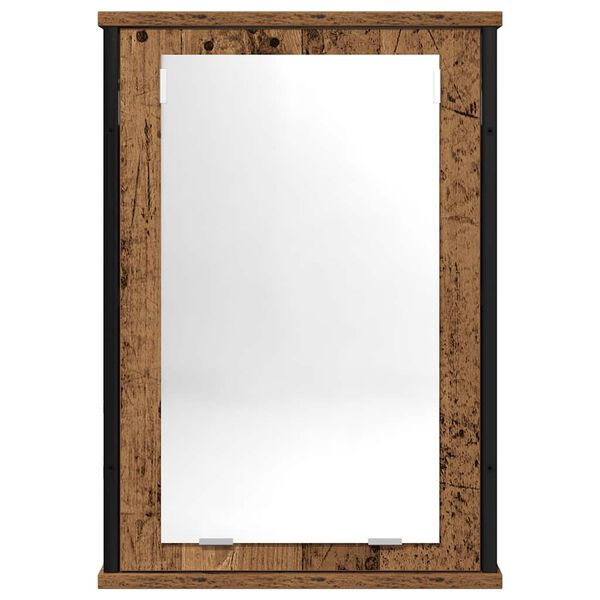 vidaXL Bathroom Mirror Cabinet Old Wood 42x12x60 cm Engineered Wood