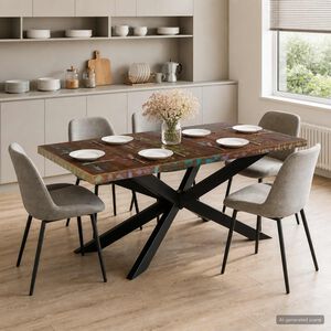 vidaXL Dining Table 180x90x76 cm Solid Reclaimed Wood