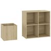 vidaXL Hall Shoe Cabinet Sonoma Oak 105x35.5x70 cm Engineered Wood