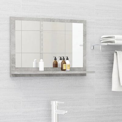 vidaXL Bathroom Mirror Concrete Grey 60x10.5x37 cm Engineered Wood