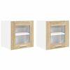 vidaXL Hanging Cabinet 2 pcs Sonoma Oak Engineered Wood