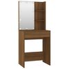 vidaXL Dressing Table Set with LED Brown Oak Engineered Wood
