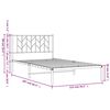 vidaXL Metal Bed Frame without Mattress with Headboard Black 107x203cm