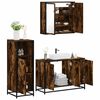vidaXL 3 Piece Bathroom Furniture Set Smoked Oak Engineered Wood