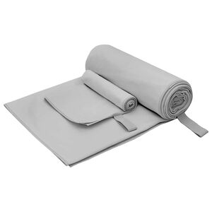 vidaXL Sports Towel Set 2 pcs Grey Fabric