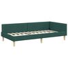vidaXL Corner Bed Frame with Headboard Dark Green 90 x 190 cm Fabric