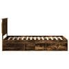vidaXL Bed Frame with Drawer Smoked Oak 100 x 200 cm Solid Pine Wood